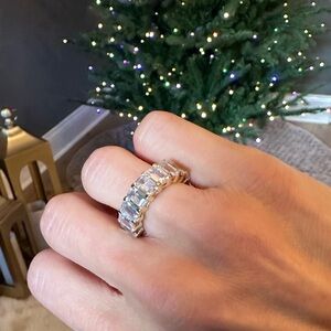 Victoria Emerson Lev Baguette Cut Gold Vermeil Eternity Ring